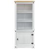 vidaXL Highboard Biela 74 x 38 x 170 cm Mas&iacute;vne borovicov&eacute; drevo