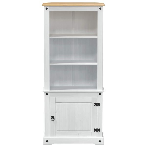 vidaXL Highboard Biela 74 x 38 x 170 cm Mas&iacute;vne borovicov&eacute; drevo