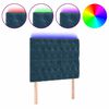 vidaXL Čelo postele s LED tmavomodr&eacute; 90x7x118/128 cm zamat