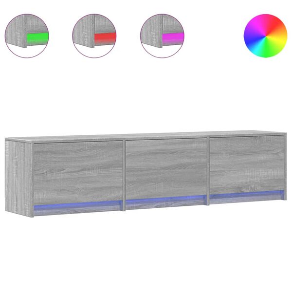 vidaXL TV skrinka s LED Siv&yacute; Sonoma 165 x 34 x 40 cm Kompozitn&eacute; drevo