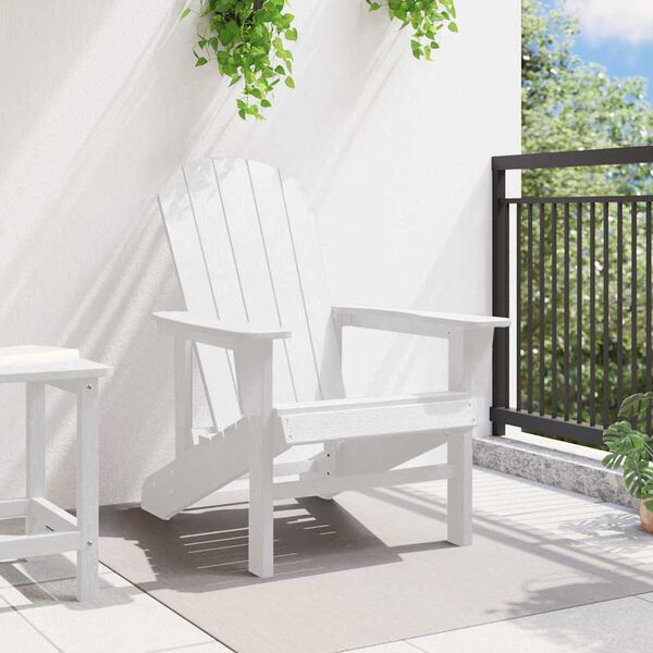 vidaXL Adirondack stolička Biela 74 x 82 x 92cm HDPE