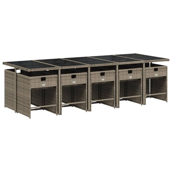 vidaXL 11-dielna z&aacute;hradn&aacute; jed&aacute;lensk&aacute; s&uacute;prava s vank&uacute;&scaron;mi siv&aacute; polyratan