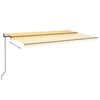 vidaXL Automatická markíza, LED a senzor vetra 500x300 cm, žltá/biela