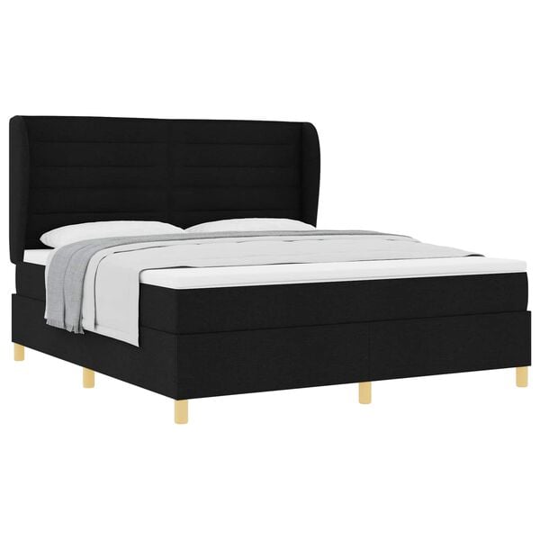 vidaXL Boxspring posteľ s matracom tmavo&scaron;ed&aacute; 90x190 cm Čierna l&aacute;tka