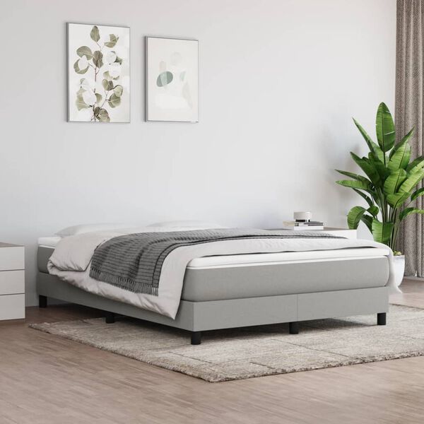 vidaXL Boxspring posteľ s matracom bledosivý 140x190 cm látka