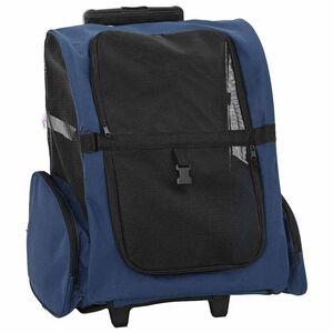 vidaXL Voz&iacute;k pre dom&aacute;ce zvierat&aacute; 3 v 1, dizajn, modr&yacute; 48x32x(57-106) cm, oxfordsk&aacute; l&aacute;tka