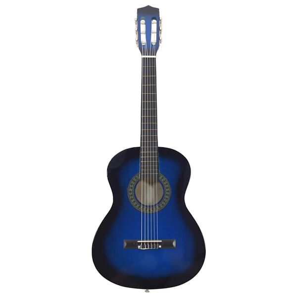 vidaXL Klasická gitara pre začiatočníkov a deti modrá 3/4 36"