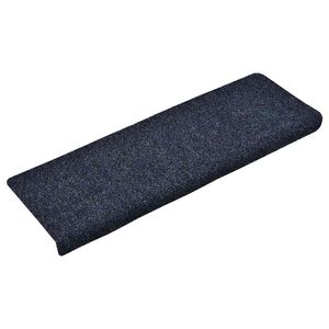 vidaXL Schodov&eacute; rohože, samolepiace, 15 ks, 65x21x4 cm, modr&eacute;, s obdĺžnikov&yacute;m okrajom