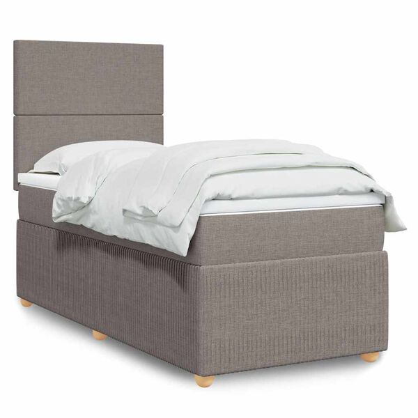 vidaXL Boxspring posteľ s matracom sivohned&yacute; 100x200 cm l&aacute;tka