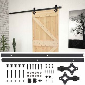 vidaXL Posuvn&eacute; dvere 80 x 210 cm Borovicov&yacute; mas&iacute;v Pr&iacute;rodn&aacute; a čierna