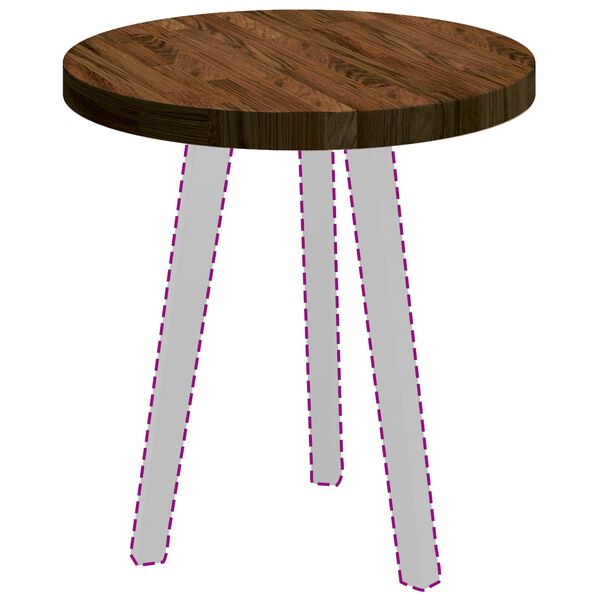 vidaXL Vrchn&aacute; doska Tmavohned&aacute; &Oslash; 50 x 4 cm Mas&iacute;vne dubov&eacute; drevo