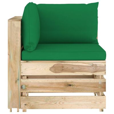 vidaXL 6-dielna záhradná súprava+podložky, zelené impregnované drevo