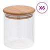vidaXL Skladovacie sklenen&eacute; poh&aacute;re s bambusov&yacute;mi viečkami 6 ks 600 ml