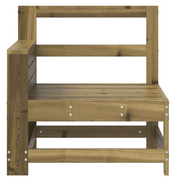 vidaXL Záhradná pohovka s opierkou ruky a stolíkom impreg. borovica