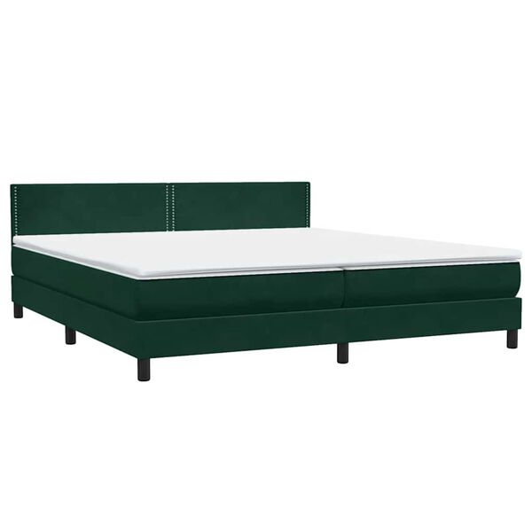 vidaXL Box Spring Posteľ s matracom Tmavo zelen&aacute; 200x210 cm Zamat