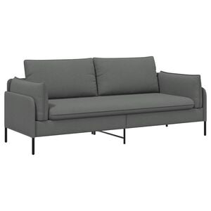 vidaXL 3-miestna pohovka Tmavosiv&aacute; 222 x 81 x 89 cm L&aacute;tka