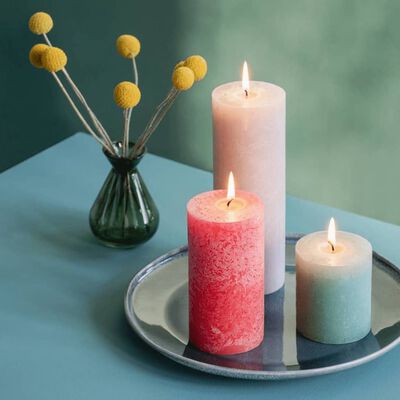 Bolsius Rustikálne valcové sviečky Shimmer 4 ks 190x68 mm, slonovinové