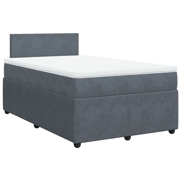 vidaXL Boxspring posteľ s matracom, tmavosivá 120x190 cm, zamat