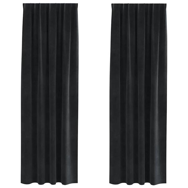 vidaXL Zatemňovacie z&aacute;vesy 2 pcs Čierna 140 x 260 cm Zamat