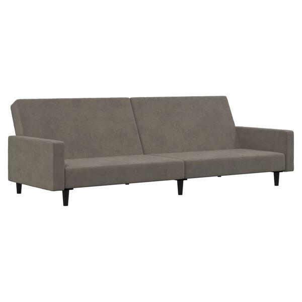 vidaXL 2-miestna rozkladacia pohovka s podnožkou bledosiv&aacute; zamatov&aacute;