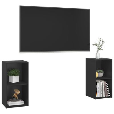 vidaXL TV skrinky 2 ks čierne 72,5x35x36,5 cm drevotrieska