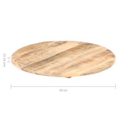 vidaXL Stolová doska, mangový masív, okrúhla 15-16 mm, 60 cm