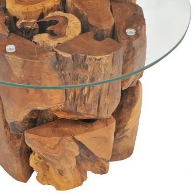 vidaXL Konferenčný stolík, tíkový masív, naplavené drevo 60 cm