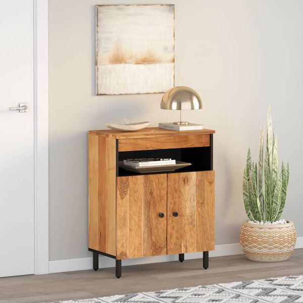 vidaXL Bočn&aacute; skrinka 60x33x75 cm mas&iacute;vne ak&aacute;ciov&eacute; drevo