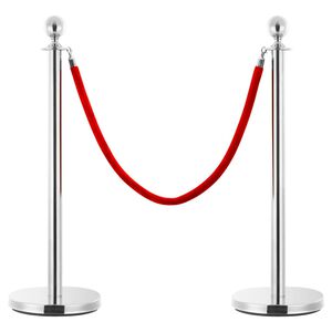 vidaXL 3-dielna sada VIP vymedzovac&iacute;ch stĺpikov nehrdzavej&uacute;ca oceľ strieborn&aacute;