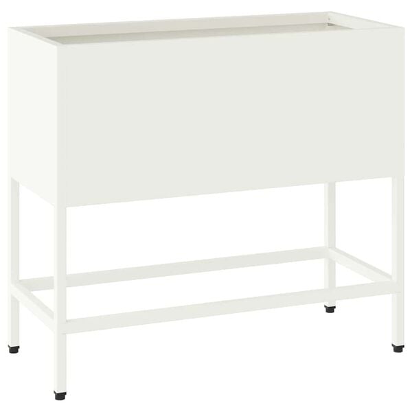 vidaXL Zv&yacute;&scaron;en&yacute; z&aacute;hradn&yacute; kvetin&aacute;č Biela 60 x 26 x 48 cm Oceľ