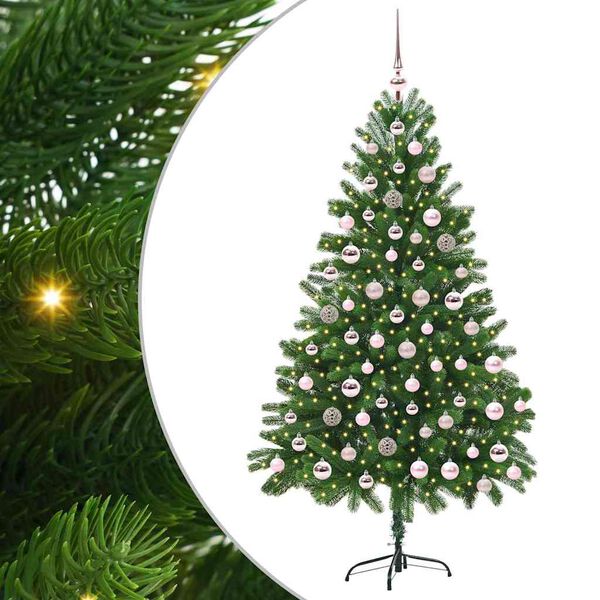 vidaXL Vianočn&yacute; stromček s 300 LED-i so stojanom Zelen&aacute; 180 cm PE