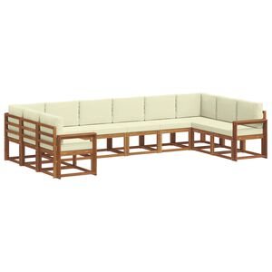 vidaXL Z&aacute;hradn&aacute; s&uacute;prava gaučov s vank&uacute;&scaron;om 10 pcs Pr&iacute;rodn&aacute; a kr&eacute;mov&aacute;