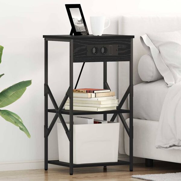 vidaXL Nočn&yacute; stol&iacute;k Čierny dub 41 x 31 x 76 cm Kompozitn&eacute; drevo