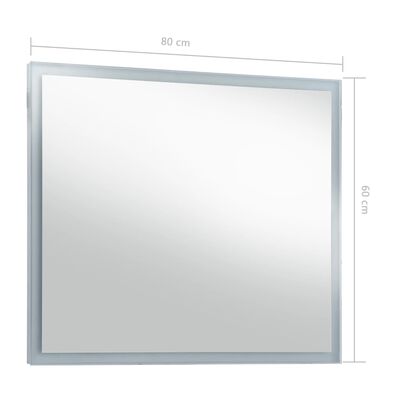 vidaXL Kúpeľňové nástenné zrkadlo s LED osvetlením 80x60 cm
