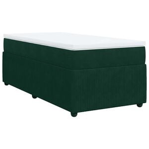 vidaXL Posteľn&yacute; r&aacute;m boxsping s matracom tmavozelen&yacute; 80x200 cm zamat