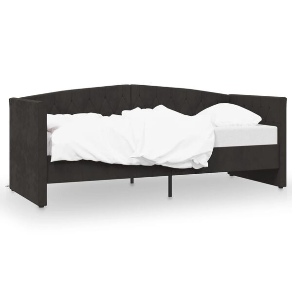 vidaXL Pohovka s USB čierna zamatov&aacute; 90x200 cm