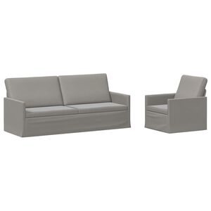 vidaXL Sada pohoviek 2 pcs Svetlosiv&aacute; Zamat