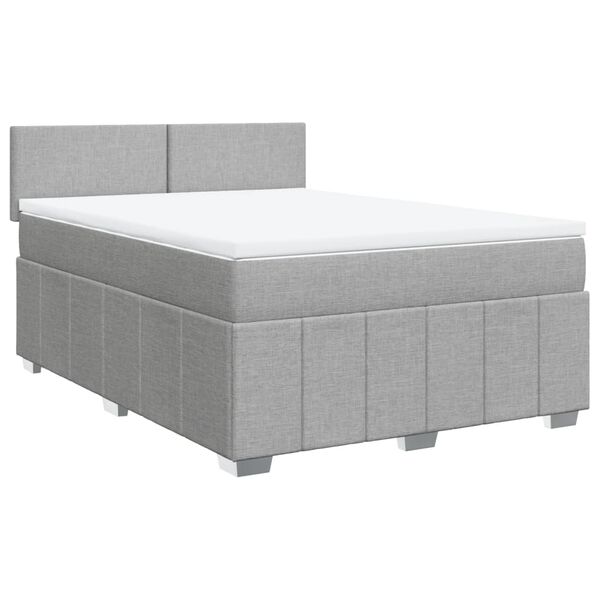vidaXL Boxspring posteľ s matracom bledosiv&aacute; 140x200 cm l&aacute;tka