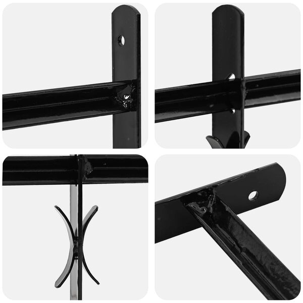 vidaXL Mriežka okna Čierna 75.5 x 45 cm