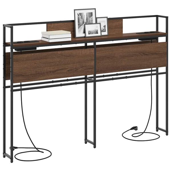 vidaXL &Uacute;ložn&eacute; čelo s poličkou Hned&yacute; dub 140 cm Kompozitn&eacute; drevo