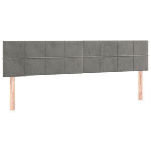vidaXL Čel&aacute; postel&iacute; svetlosiv&eacute; 160x5x78/88 cm zamatov&eacute;