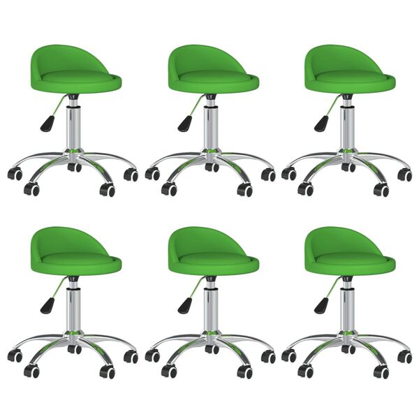 vidaXL Otočn&eacute; jed&aacute;lensk&eacute; stoličky 6 ks zelen&eacute; umel&aacute; koža