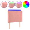 vidaXL Čelo postele s LED ružov&eacute; 83x16x118/128 cm zamat