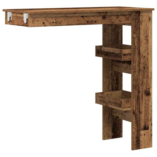 vidaXL Nástenný barový stôl Old Wood 102x45x103,5 cm Engineered Wood