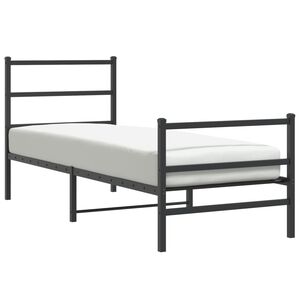 vidaXL Kovov&yacute; r&aacute;m postele so zadn&yacute;m a predn&yacute;m čelom čierny 80x200 cm