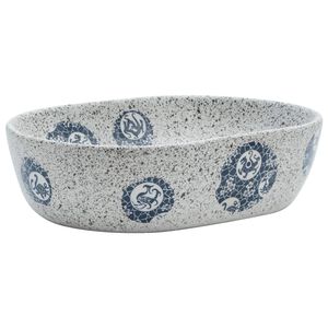 vidaXL Um&yacute;vadlo na dosku sivo-modr&eacute; ov&aacute;lne 47x33x13 cm keramick&eacute;