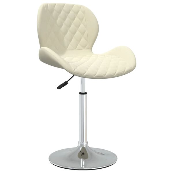 vidaXL Otočn&aacute; jed&aacute;lensk&aacute; stolička kr&eacute;mov&aacute; zamatov&aacute;