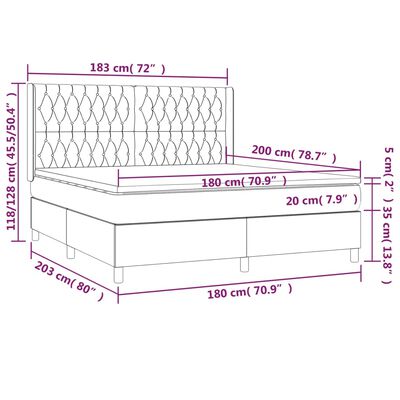 vidaXL Boxspring posteľ s matracom bledosivá 180x200 cm látka