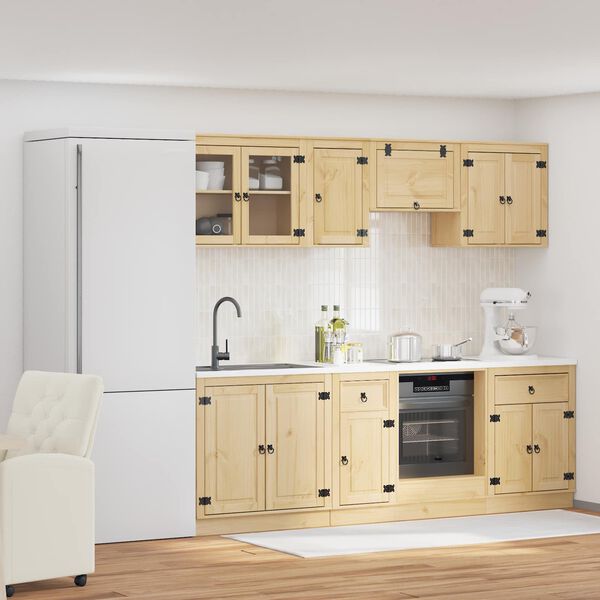 vidaXL Skrinkov&yacute; SKI 8 pcs Medov&aacute; Hned&aacute; Mas&iacute;vne borovicov&eacute; drevo