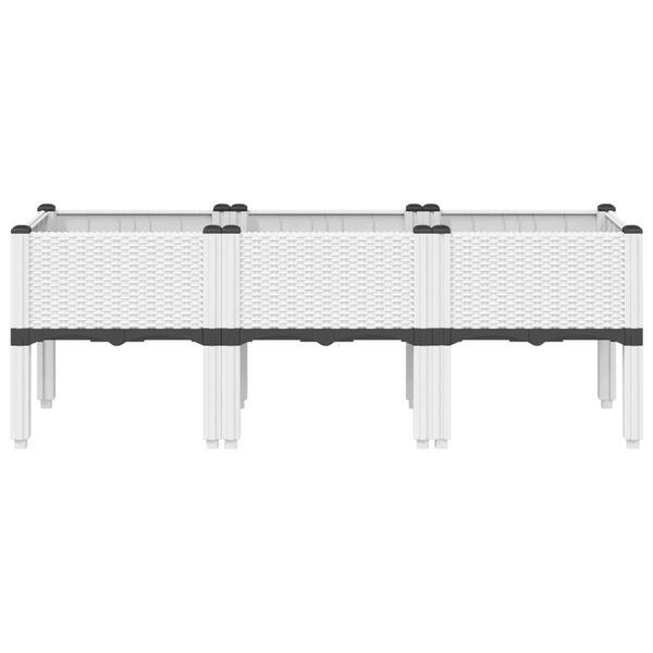 vidaXL Z&aacute;hradn&yacute; kvetin&aacute;č s nohami biely 120x40x42 cm PP